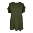 thumbnail image 4 of Shirts For Women Sevevn Women's Short Sleeve Casual Summer Off Shoulder Tops Loose Blouse T-Shirt, 4 of 6