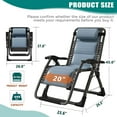 thumbnail image 5 of Slsy Zero Gravity Chair, Ice Touch Silk Lawn Recliner, Reclining Patio Lounger Chair, Folding Portable Chaise with Detachable Headrest and Cup Holder, 5 of 10