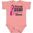 thumbnail image 3 of Inktastic Breast Cancer Awareness Nobody Fights Alone Pink Ribbon Boys or Girls Baby Bodysuit, 3 of 5