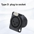 thumbnail image 2 of Type D Plug to Socket 3pin XLR Socket Adapter Connector Cannon Female Balance Male Weld Holder XLR Terminal, 2 of 5