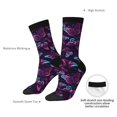 thumbnail image 4 of Vsdgher Purple Butterfly Crew Socks for Men & Women, Breathable Casual Athletic Ankle Socks, 4 of 6