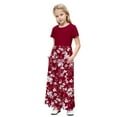 thumbnail image 2 of LOVZFMLL Robe à Manches Courtes Imprimée pour Tout-Petits Enfants Robe Évasée Extensible, 2 of 8