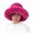 Dark Pink, variant on Oversized Winter Faux Fur Bucket Hat for Women - Long Pile Fur Wide Moldable Brim