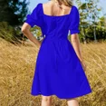 thumbnail image 4 of Ultramarine Blue Flat Color Sleeveless Dress elegant and pretty women's dresses sexy dress for women, 4 of 6