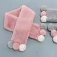 thumbnail image 5 of Bufandas Invierno Niños lindos Bufanda Niño Niñas Bufandas Imitación Cuello de piel de conejo Bufanda con pompón oso de fresa Electrónica, 5 of 5