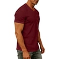 thumbnail image 5 of LIIPEE Mens T-Shirts Father'S Day Gifts Summer Casual Solid Color V-Neck Set-In Short Sleeve Pullover Male Regular Comfortable Breathable Soft Daily Fashion Versatile Tee Tops With A Pocket,S, 5 of 8