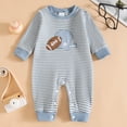 thumbnail image 2 of larppty Newborn Baby Boy Fall Outfit Long Sleeve Jumpsuit | Letter Embroidery, Crewneck,One Piece Clothes for Baby Boys, 2 of 7