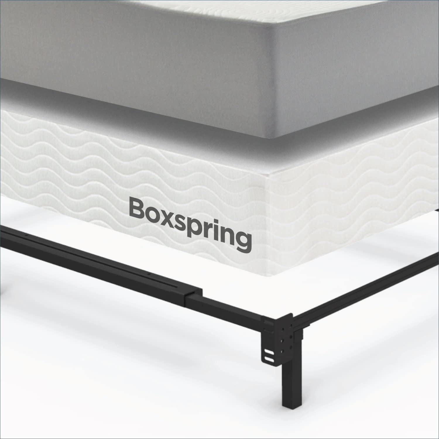 Zinus Michelle Compack Adjustable Steel Bed Frame, for Box Spring & Mattress Set, Fits Twin to Queen