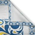 thumbnail image 3 of Ambesonne Letter H Kitchen Curtains, Azulejo Frame, 55"x39", Blue Yellow Orange, 3 of 3
