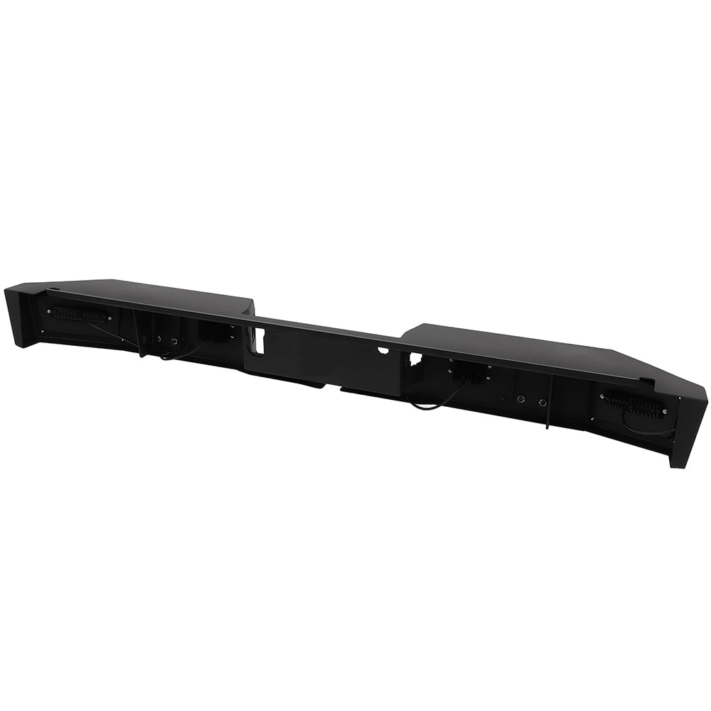 cciyu Upgraded Textured Black Front & Rear Bumper Compatible for 2018-2020 for Ford F-150 Heavy Duty Steel Bumper with D-ring and LED Lights(Excluding Raptor)
