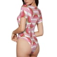 thumbnail image 2 of Saiise Mignon Motif Melon D\'eau Grenouillère à Manches Courtes Col Rond Pyjama Extensible avec Fermeture à Pression-Moyen, 2 of 7