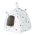 thumbnail image 1 of Casita colgante para pájaros, nido para loros, cama acogedora para hámsteres, escondite de mesa para mascotas, accesorio versátil, forrado de felpa, Pez, 1 of 8