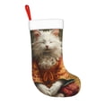 thumbnail image 2 of Salouo Haystack Meditating Cat Print Christmas Stockings,Large Xmas Stocking Set of 1 Holiday and Farmhouse Stocking for Christmas Holiday Party Decoration(17.7*11 Inch), 2 of 7