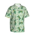 thumbnail image 2 of Daiia Cute Dinosaurs in Space Hawaiian Shirt for Men Gentle Cotton Regular Short Sleeve Casual-X-Large, 2 of 9