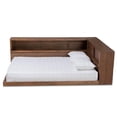 thumbnail image 4 of Baxton Studio Erie Modern Rustic and Transitional Walnut Brown Finished Wood Queen Size Platform Storage Bed with Built-In Outlet, 4 of 11