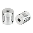 thumbnail image 5 of Uxcell 8mm to 8mm Aluminum Alloy Shaft Coupling Flexible Coupler L30xD25 Silver 2Pcs, 5 of 5