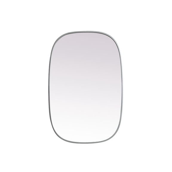 Metal Frame Oval Mirror 24x36 Inch in Silver