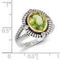 thumbnail image 3 of Sterling Silver Two Tone Silver And Gold Plated Sterling Silver w/Peridot Ring, 3 of 3