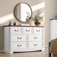 thumbnail image 4 of FANRAL Farmhouse 7 Drawers Dresser,Rustic Wood Dresser Chest of Drawers for Bedroom,TV Stand with Large Drawers for Living Room,White Dresser, 4 of 8