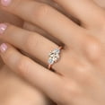 thumbnail image 4 of Gem Stone King 18K Rose Gold Plated Silver Peach Morganite and White Topaz Engagement Ring for Women | 2.26 Cttw | Oval 9X7MM | Gemstone October Birthstone | Size 8, 4 of 6