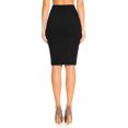 thumbnail image 3 of Women's High Waist Pencil Skirt, Comfortable Stretchy Solid Knee Length Skirt Black 2XL, 3 of 4