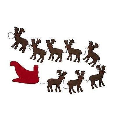 arcadia home handmade felt christmas garland santa sleigh and reindeer 6 foot length - Felt Christmas Garland arcadia home handmade felt christmas garland santa sleigh and reindeer 6 foot length - Felt Christmas Garland