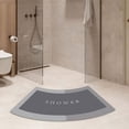 thumbnail image 4 of Luzkey Curved Bath Rug Bathroom Rug, Toilet Rug for Circular Shower, Washable Polyester Bathroom Mat Shower Rug Anti Slip Shower Mat Gray, 4 of 8