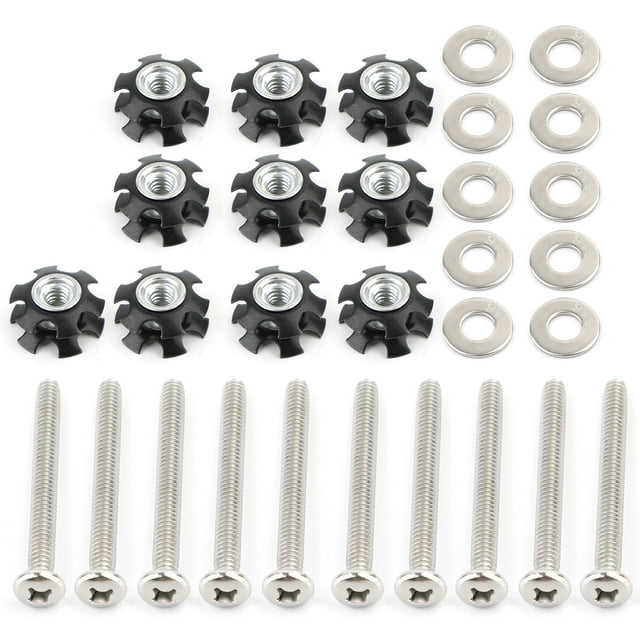 10 Pcs KIT de Réparation Écrous Étoile 1/4-20 Vis pour Fourches Sans Filetage 1 Pouces