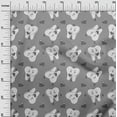 thumbnail image 3 of oneOone Viscose Jersey Gray Fabric Asian Kawaii Rabbit Sewing Material Print Fabric By The Yard 60 Inch Wide, 3 of 4