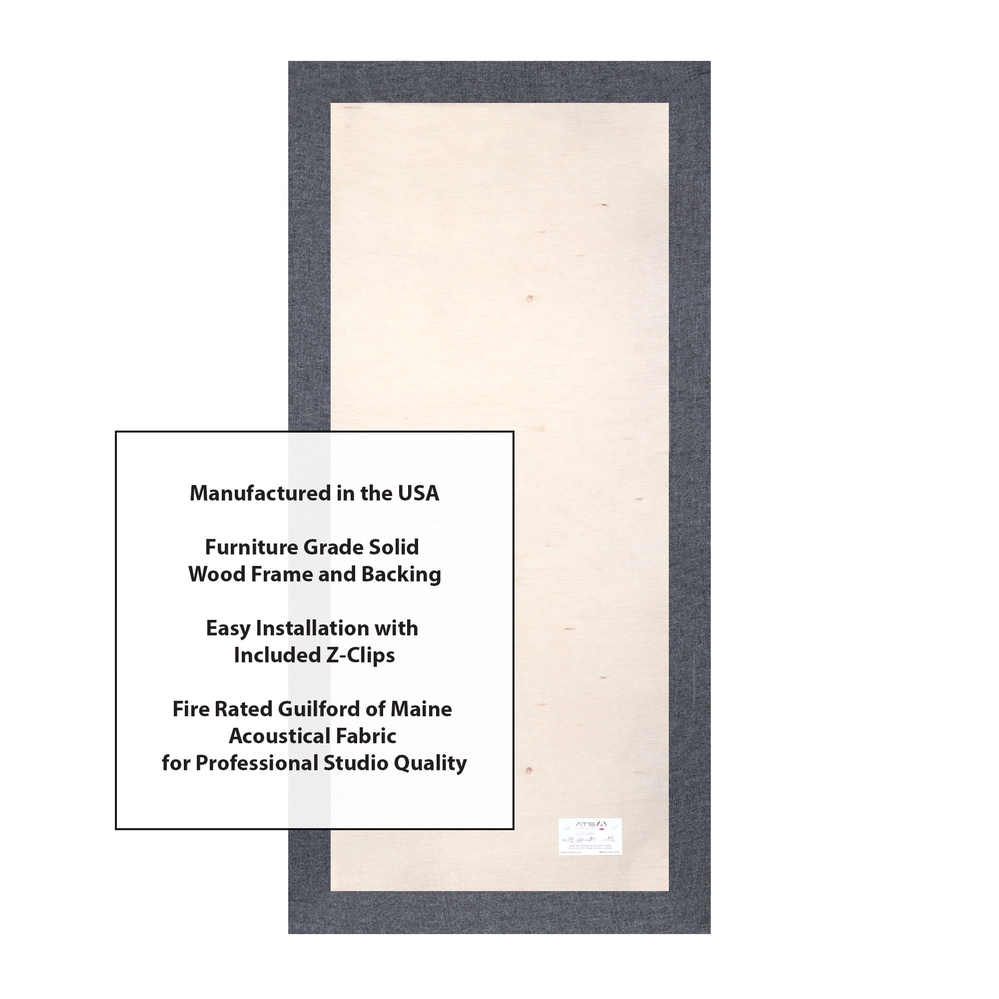 ATS Acoustics Soundproofing Studio Quality Acoustic Panel Fire Rated Square Edge 24x48x2