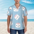 thumbnail image 2 of Wukai Cartoon Sushi Men's Hawaiian Shirt Short Sleeve Casual Button Down Summer Beach Aloha Shirt Tropical Print Holiday Party, 2 of 8