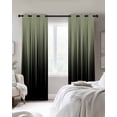 thumbnail image 2 of Sage Green Black Ombre Blackout Curtains 96 Inch Length 2 Panels Set, Modern Abstract Striped Gradient Full Shading Curtains for Windows, Blackout Curtains for Bedroom Living Room 52"x96", 2 of 8