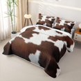 thumbnail image 3 of Erosebridal Cowhide Print Twin Quilt Set,Brown White Spotted Animal Twin Coverlet Set For Boys,2 Pieces, 3 of 7