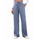 thumbnail image 1 of Pantalones Deportivos Casuales para Mujer, de Pierna , Holgados, con Cordón Ajustable, Cintura Alta, Elásticos y Bolsillos. Azul S, 1 of 9