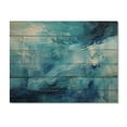 thumbnail image 3 of Designart "Teal White Ocean Charm Pastoral II" Modern Print on Natural Pine Wood, 3 of 5