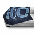 thumbnail image 3 of 100th Birthday Soft Flannel Fleece Throw Blanket, Happy Birthday Old Grandparents Century Party Image Print, Cozy Plush for Indoor and Outdoor Use, 60" x 80", Sky Blue and Navy Blue, by Ambesonne, 3 of 6