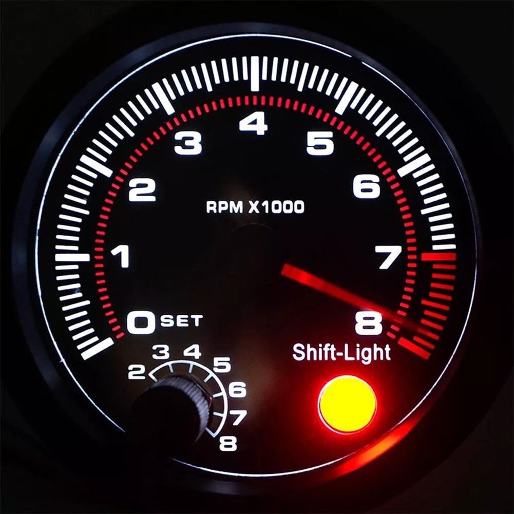 BAGUER 3.75" 12V Car Tachometer Gauge Meter with LED Shift Light 0-8000 RPM