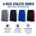 thumbnail image 7 of Boys' Active Shorts - 4 Pack Athletic Performance Gym Shorts (8-18), 7 of 7