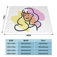 thumbnail image 6 of Simple Colorful Woman Pattern Throw Blanket, Super Soft Anti-Pilling Flannel Bed Blankets, 50"x40", 6 of 8