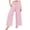 Pink -AB02, variant on Nestiefly Girls' Gingham striped Pants Wide Leg High Waist Elastic Waist Casual Loose Trendy Beach Vacation Plaid Trousers with Pockets Wine 140