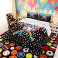 thumbnail image 2 of Erosebridal Pink Blue Ice Cream Baseball Bat Print Full Size Comforter Sets, Sweet Sports Bedding Sets for Kids Boys and Girls, Colorful Stars Reversible 3-Piece, 1 Comforter and 2 Pillowcases, 2 of 6