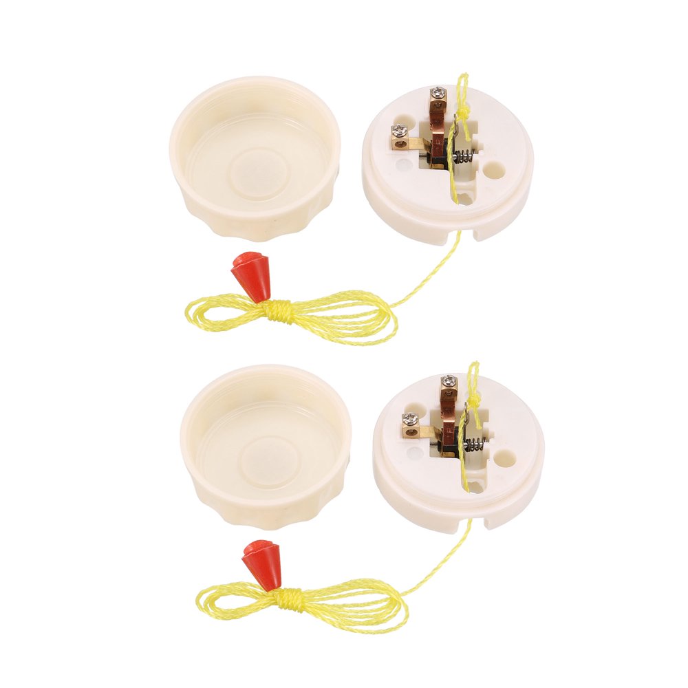 Ceiling Fan Light Switch Pull Switch AC250V 6A ONOFF Milk White 2pcs