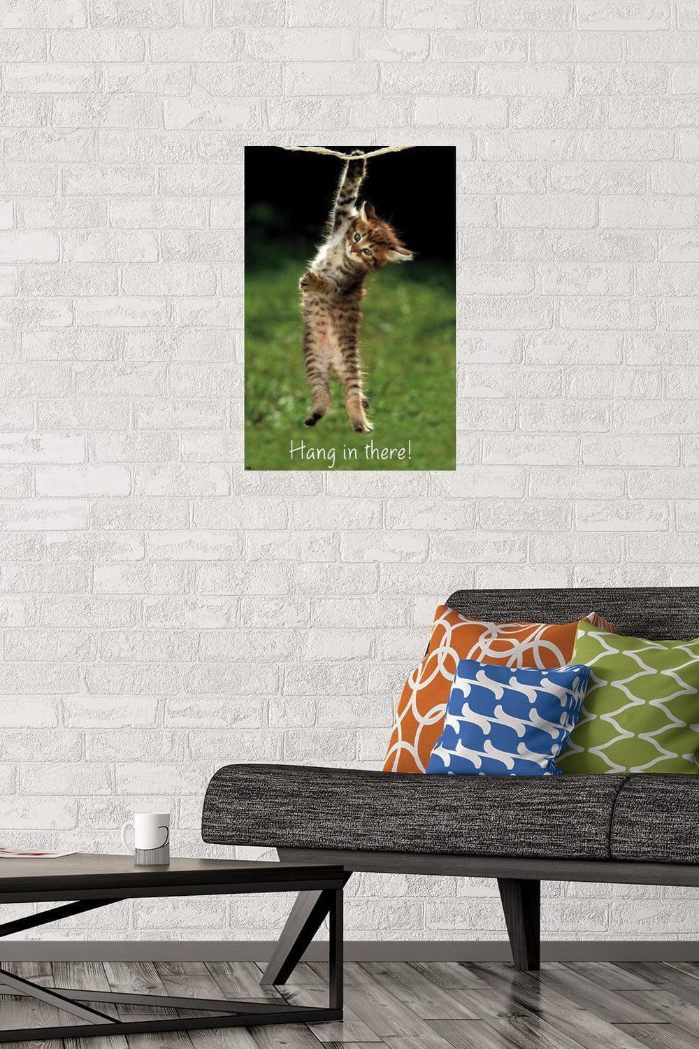 Famous Kitten Hang In There Poster Wall Poster, 22.375" x 34"
