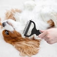 thumbnail image 4 of Cmunyle Double Sided Pet Grooming Comb Stainless Steel Dematting Brush Safe Knot Remover Shedding Hair Removal Tool For Medium Long Hair Dogs Cats, 4 of 5