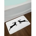 thumbnail image 2 of Deer Hunting Bath Mat, Monochromatic 2 Reindeer Silhouette Illustration Plain Background, Plush Bathroom Decor Mat with Non Slip Backing, 29.5" X 17.5", Charcoal Grey White, by Ambesonne, 2 of 2