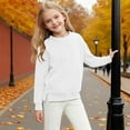 thumbnail image 5 of Girls Fleece Sweatshirt Kids Soft Crewneck Pullover Sweatshirts Long Sleeve Cute Relaxed Fit Shirts with Pocket, 5 of 6