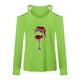thumbnail image 4 of Camiseta de manga larga con cuello en V para mujer a la moda, blusa holgada con hombros descubiertos y estampado navideño de otoño Fridja  FKASFK3712, 4 of 5