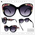 thumbnail image 4 of Womens Metal Flower Foliage Jewel Brow Trim Oversize Cat Eye Sunglasses Black - Smoke, 4 of 9