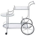thumbnail image 3 of Coaster Home Furnishings CO- Wheeled Serving Cart with Finials, Chrome and Clear, 3 of 8