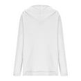 thumbnail image 5 of DDAPJ pyju Womens Zip Up Hoodies Waffle Knit Sweatshirt Jacket Lightweight Drawstring Hooded Tops with Pockets White XL, 5 of 9